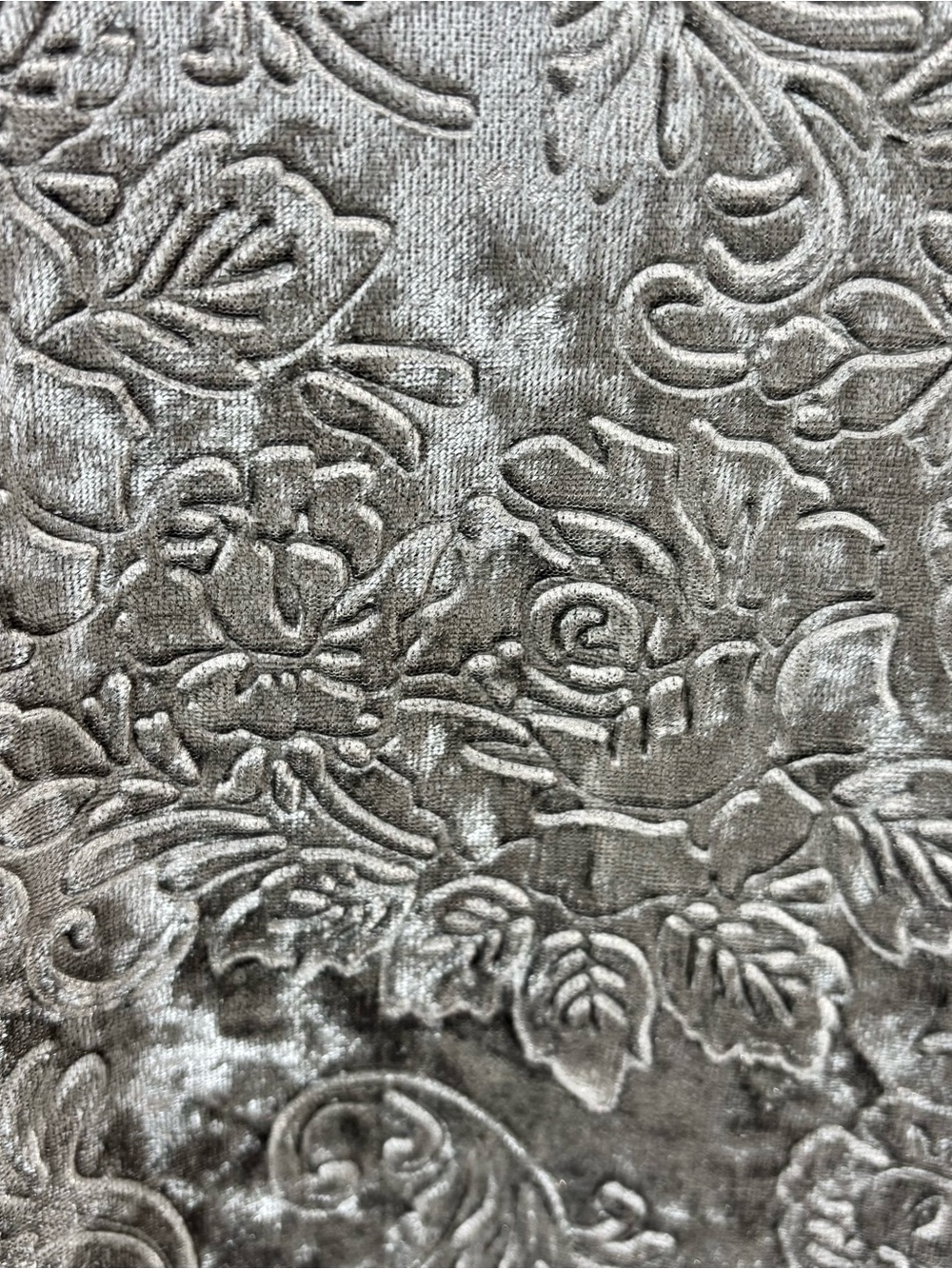 Judy Logan embossed silver velvet top